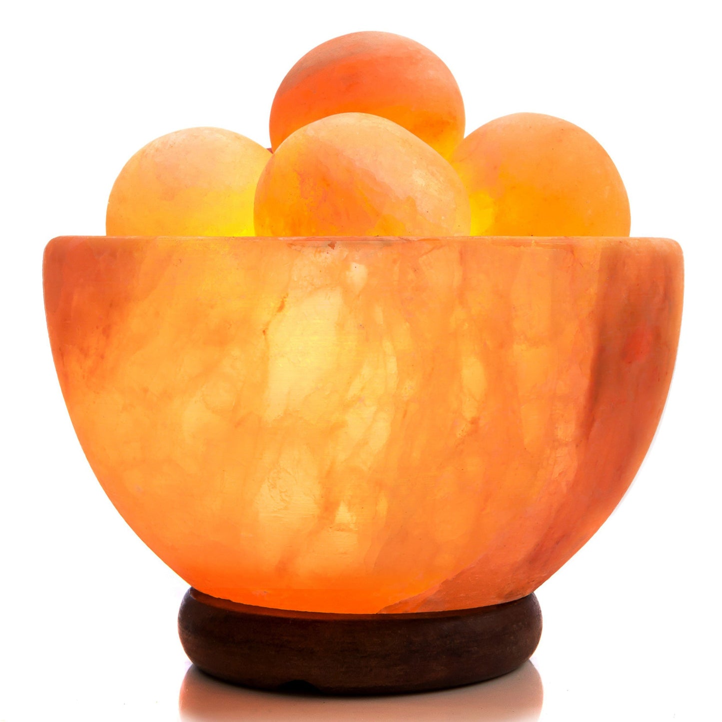 Himalayan Salt Bowl Lamp with Massage Balls