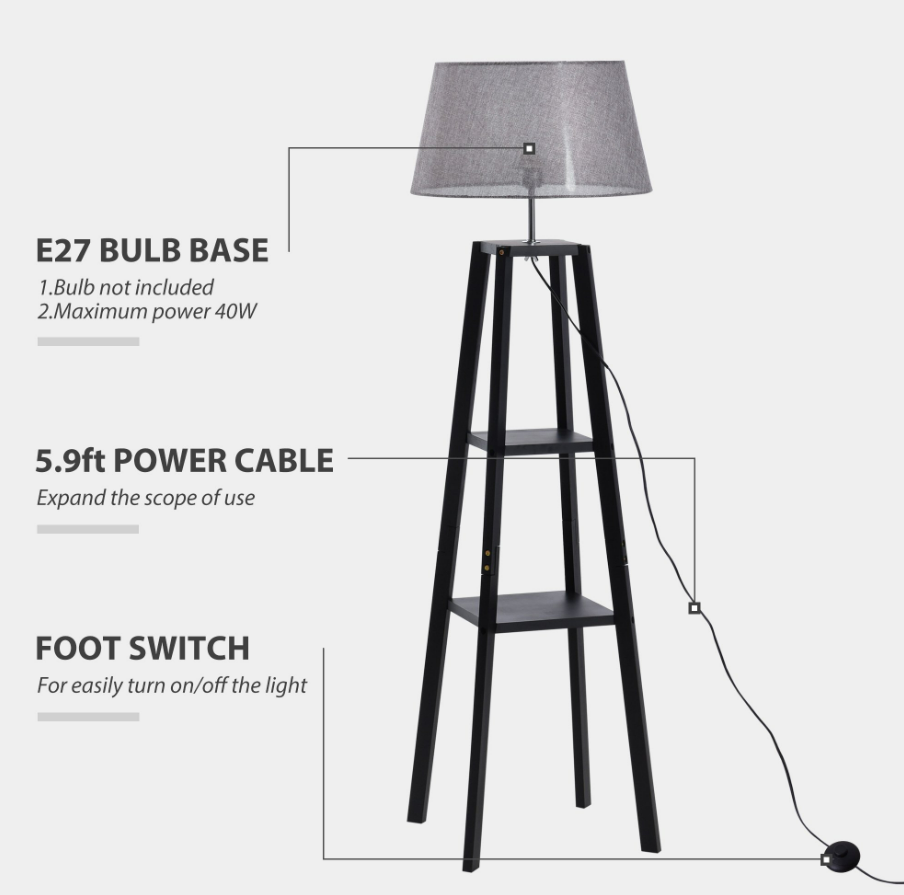 3-Shelf Floor Lamp