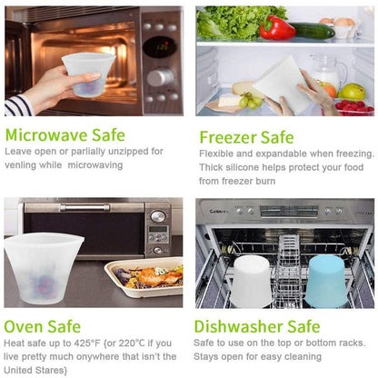 Reusable Silicone Food Storage Containers