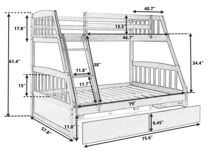 Twin-Over-Double Bunk Bed