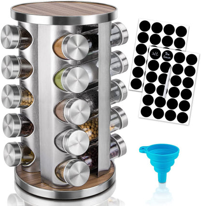 Rotating Spice Rack with Labels