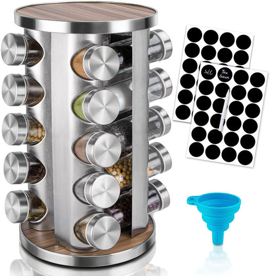 Rotating Spice Rack with Labels
