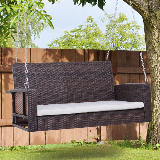 2-Person Rattan Bench Swing