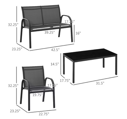 4-Piece Patio Bistro Furniture Set