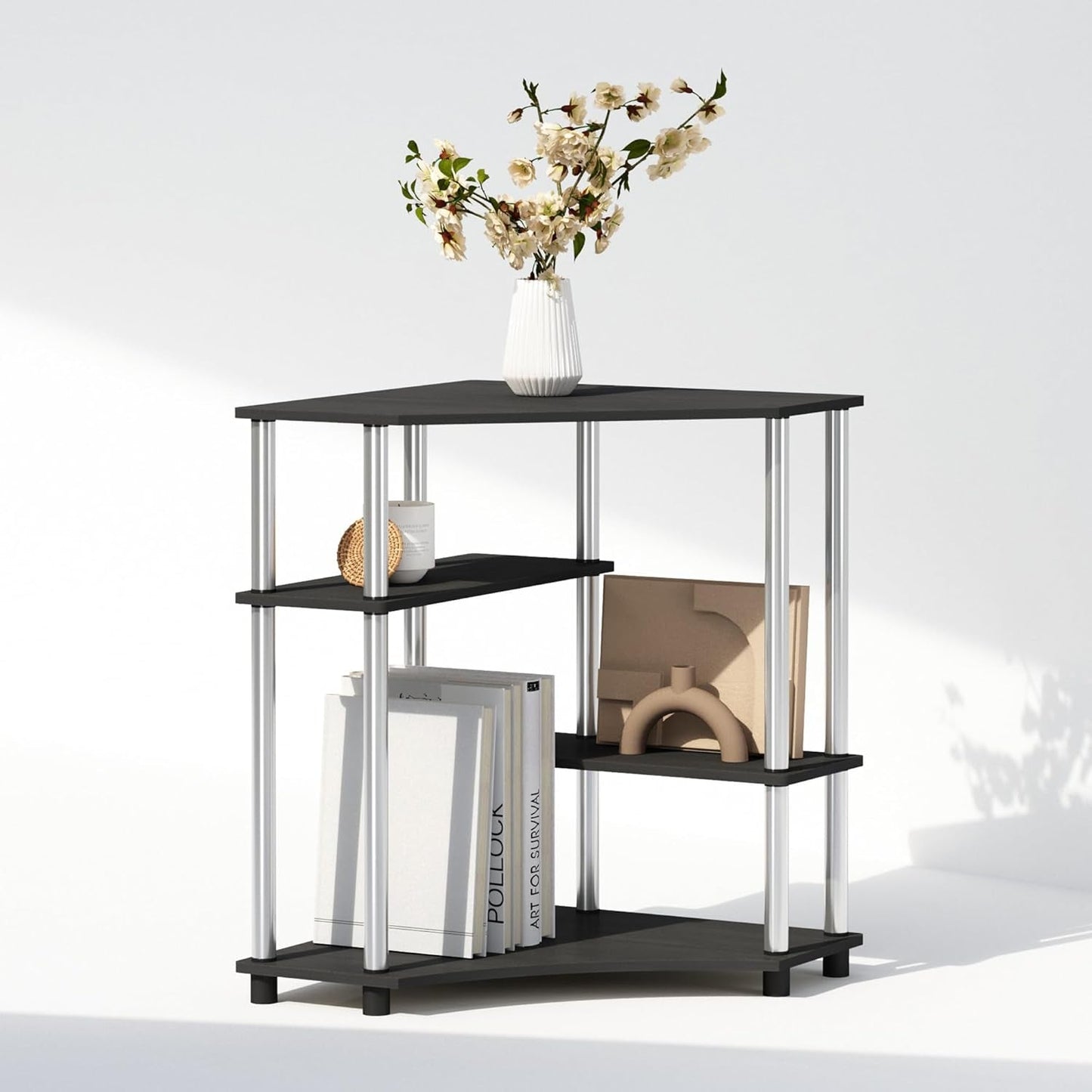 4-Tier Contemporary Corner Shelf