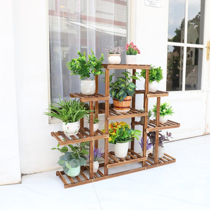 9-Tier Wooden Plant Stand