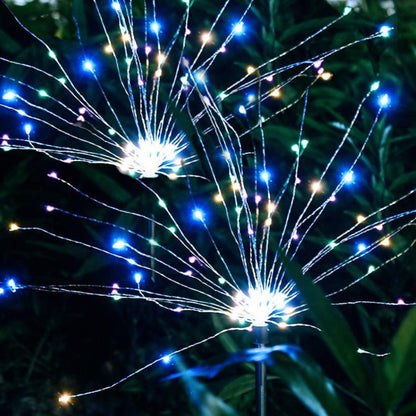 2-Piece Solar-Powered Firework Garden Lights
