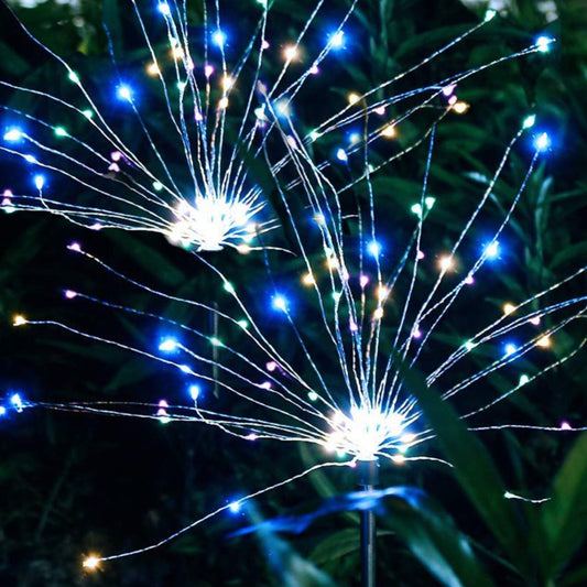 2-Piece Solar-Powered Firework Garden Lights