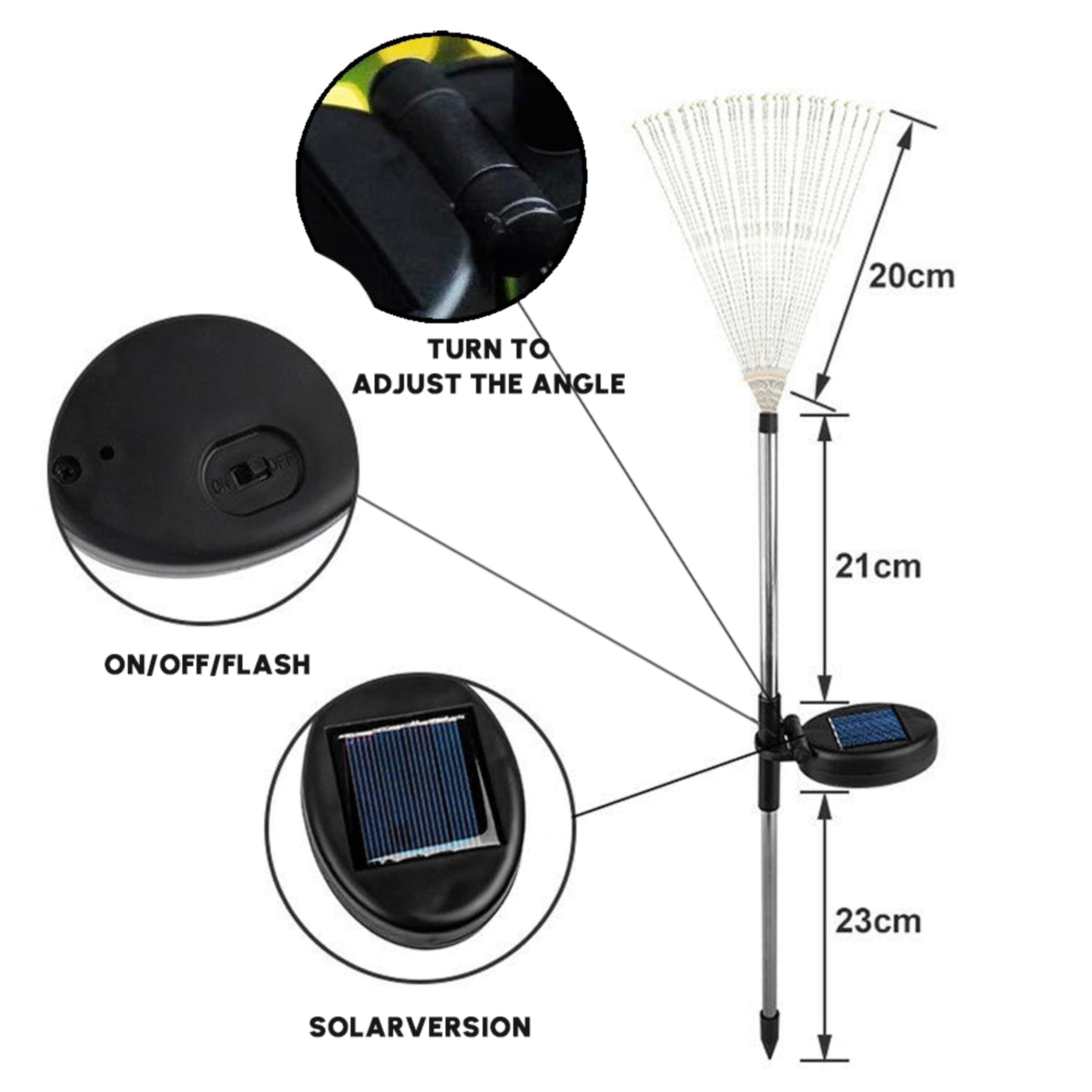 2-Piece Solar-Powered Firework Garden Lights