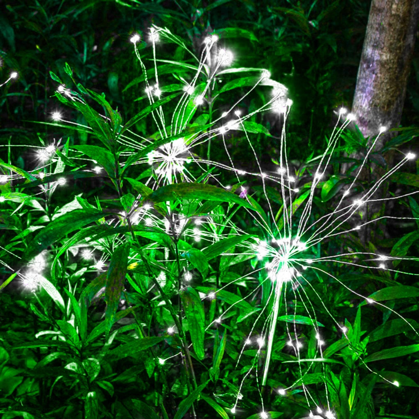 2-Piece Solar-Powered Firework Garden Lights