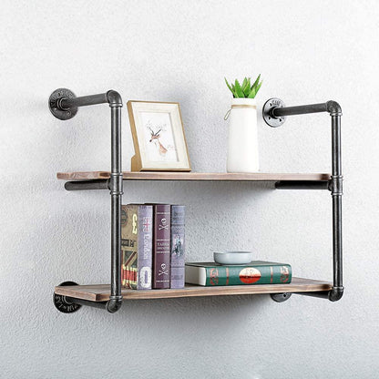 2-Tier Industrial Style Floating Shelf