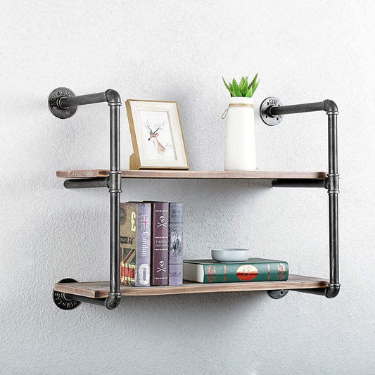 2-Tier Industrial Style Floating Shelf