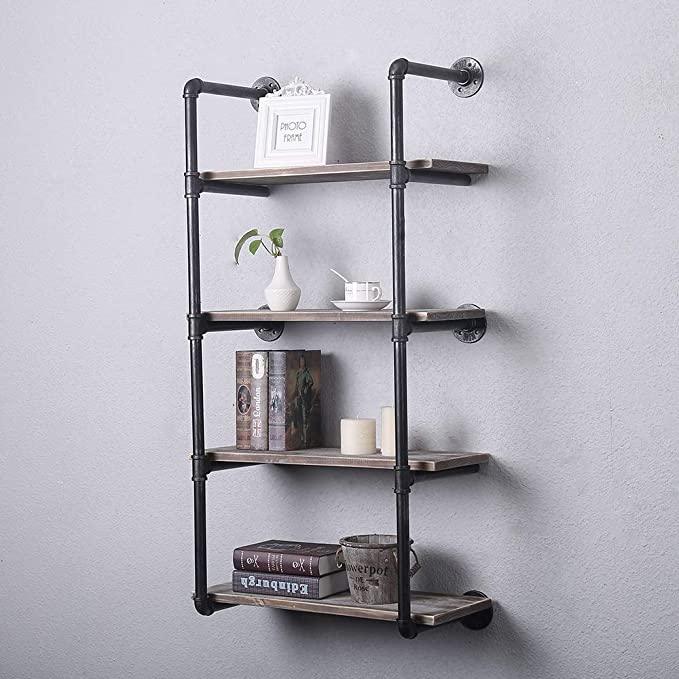 4-Tier Industrial Style Floating Shelf