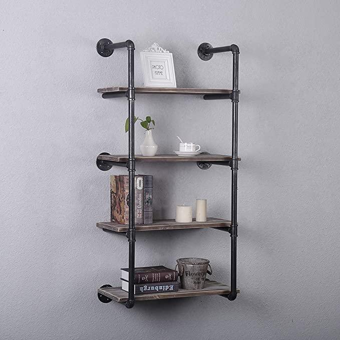 4-Tier Industrial Style Floating Shelf