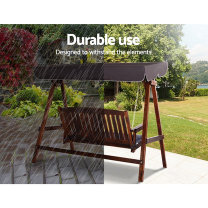Wooden Swing Chair with Canopy