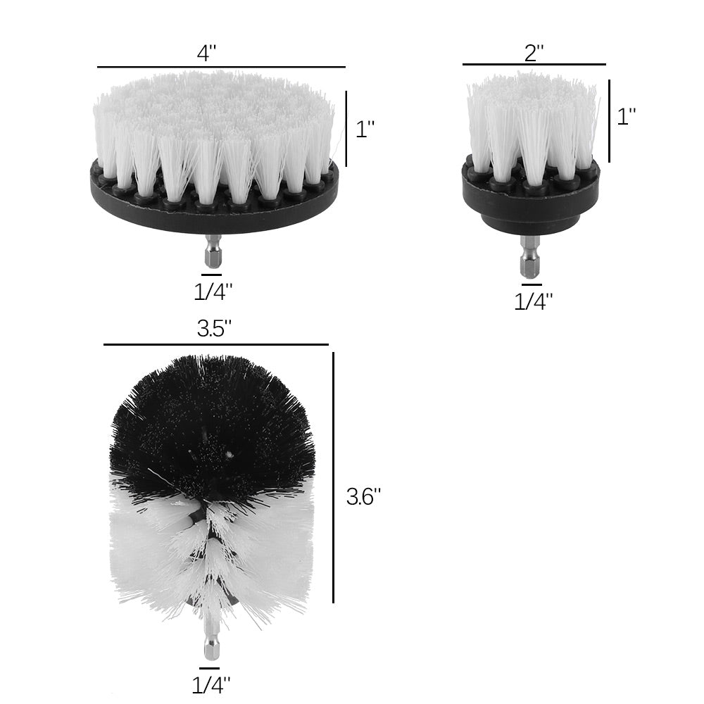 3-Piece Drill Scrubber Brush Set