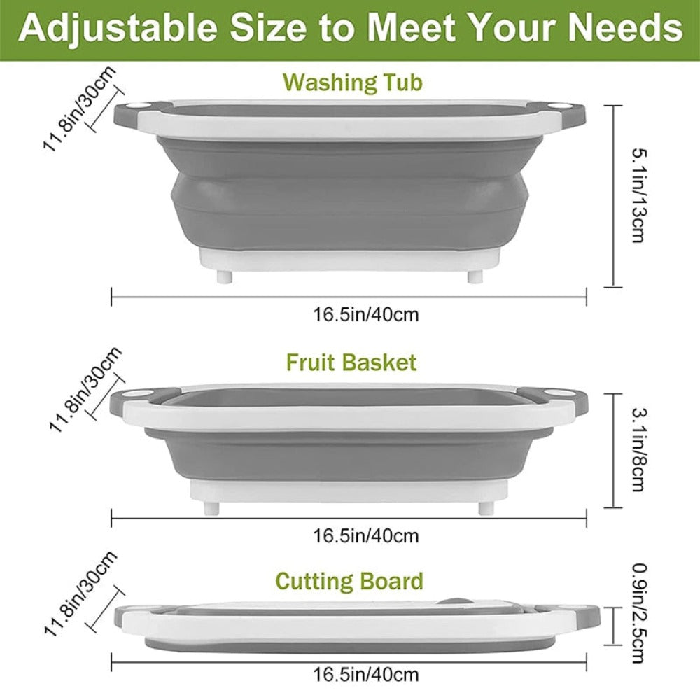 3-in-1 Collapsible Basket & Cutting Board