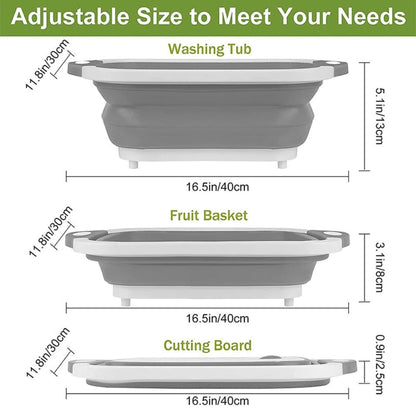 3-in-1 Collapsible Basket & Cutting Board