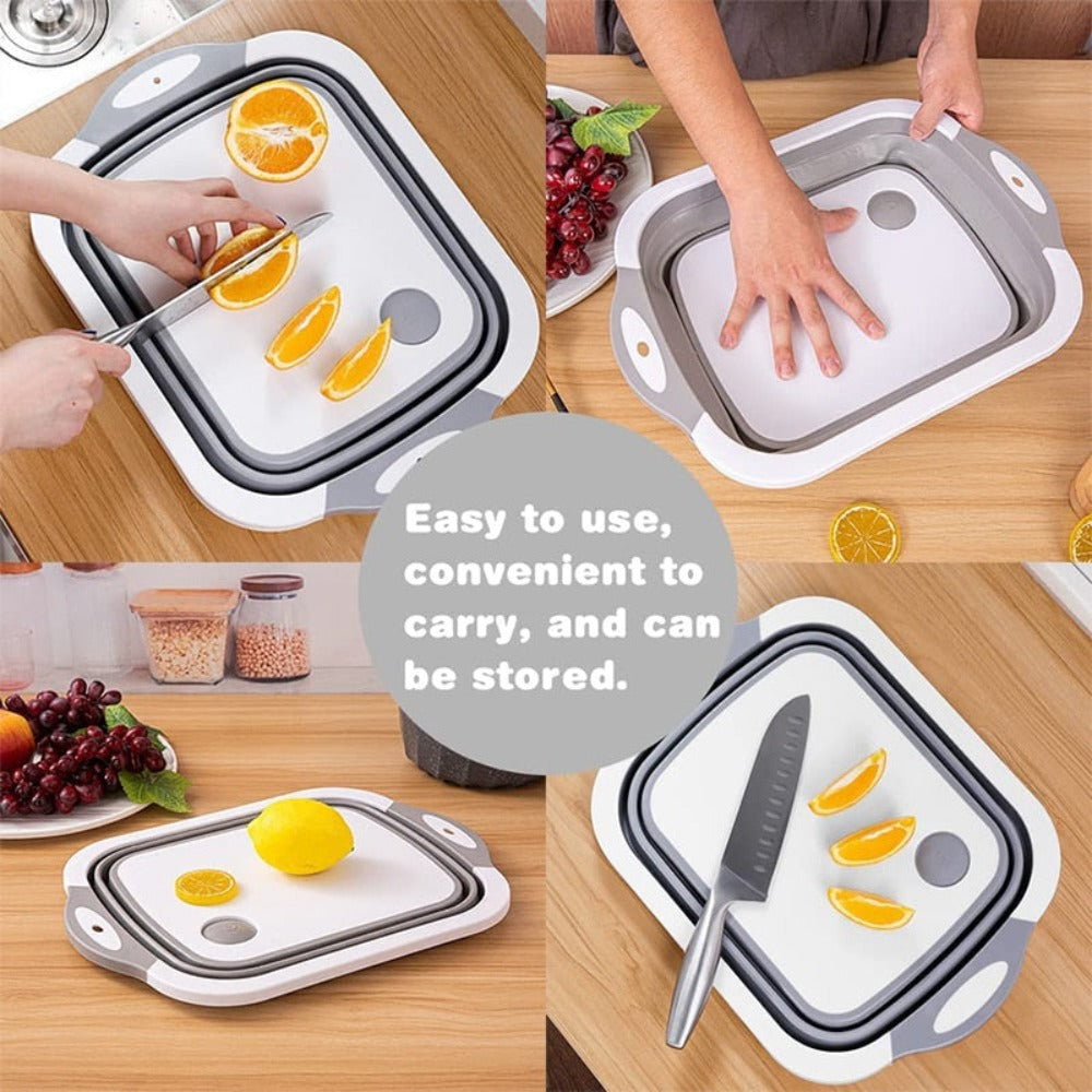 3-in-1 Collapsible Basket & Cutting Board