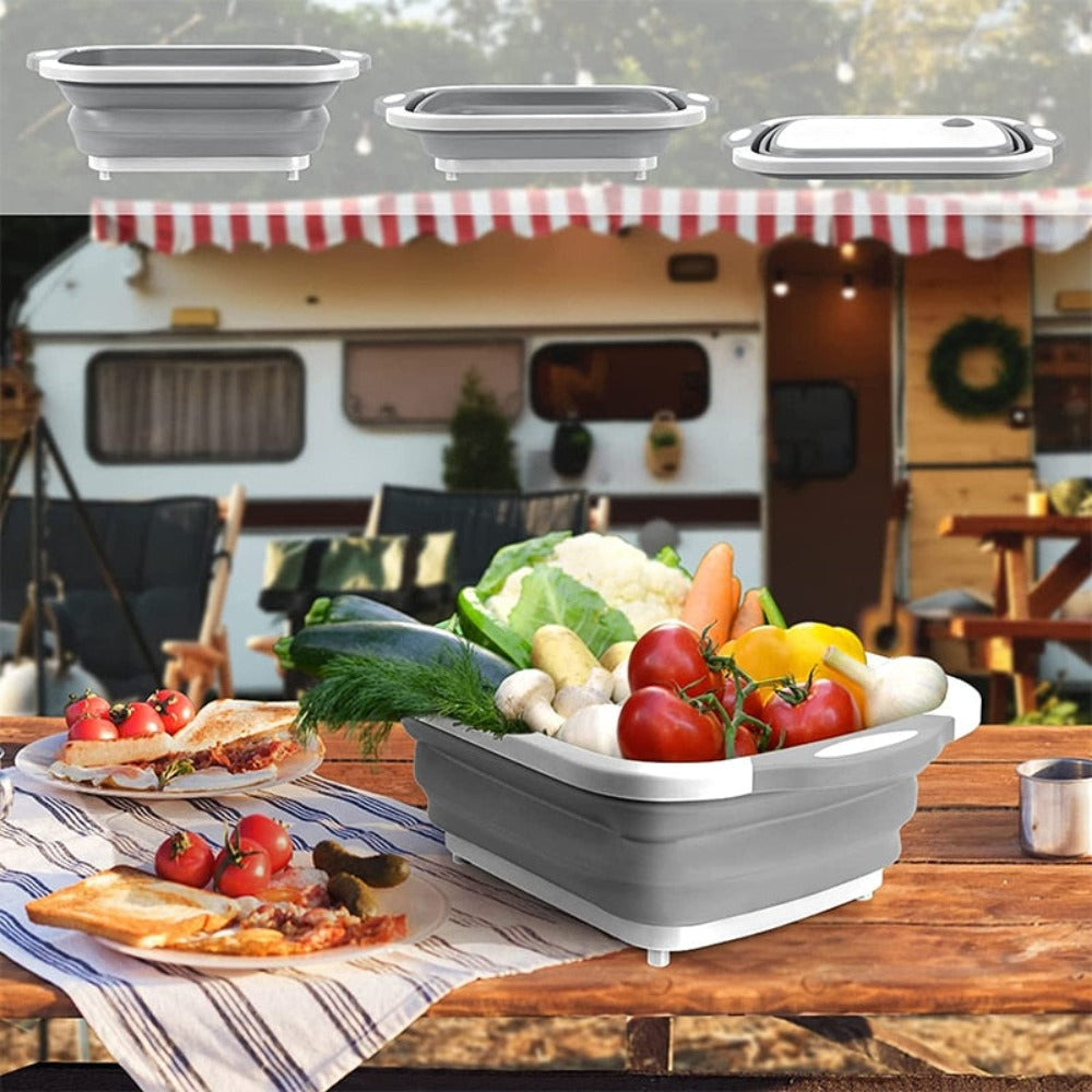 3-in-1 Collapsible Basket & Cutting Board