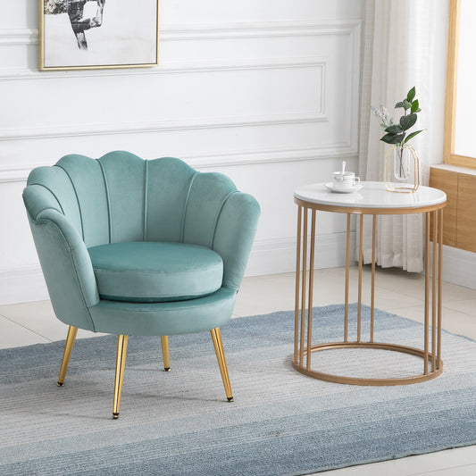 Green Velvet Lotus Chair