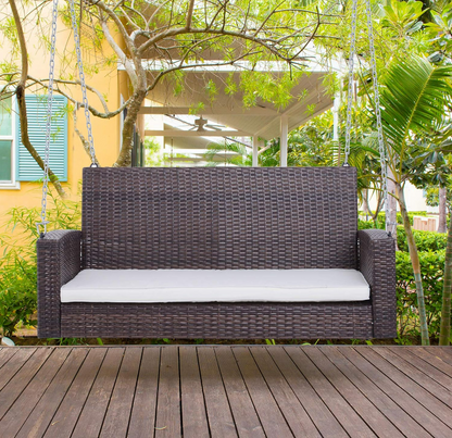 2-Person Rattan Bench Swing
