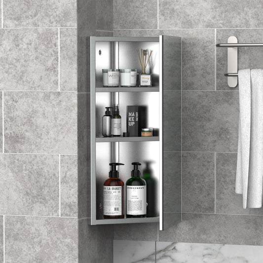 Corner Mirror & Storage Cabinet