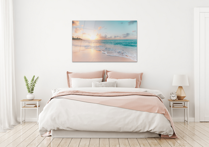Sandy Beach Glass Wall Art