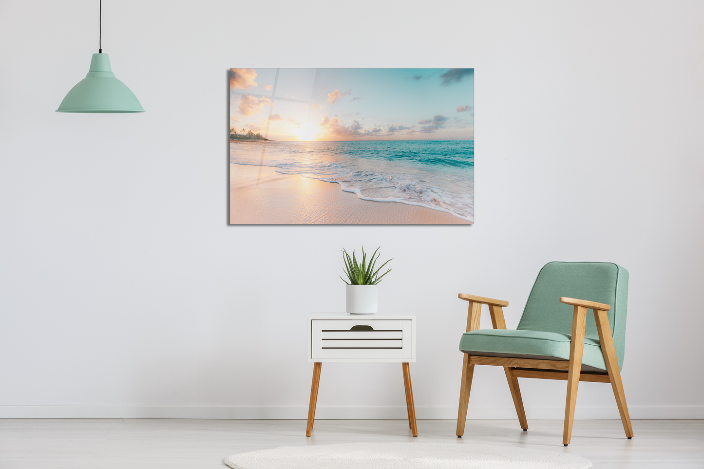 Sandy Beach Glass Wall Art
