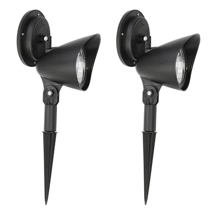 2-Piece Solar-Powered LED Garden Spotlight