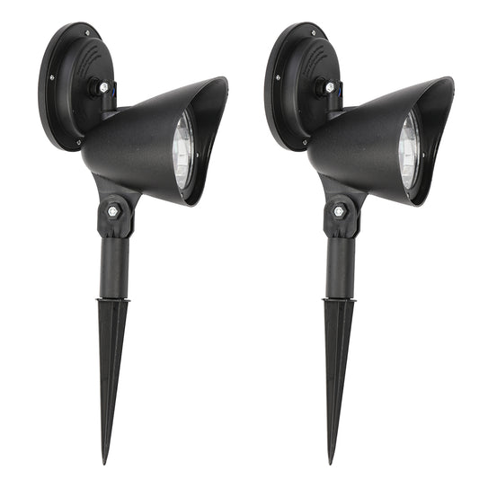2-Piece Solar-Powered LED Garden Spotlight