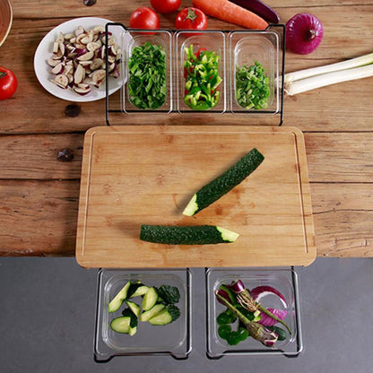 Bamboo Cutting Board w/ Storage Containers