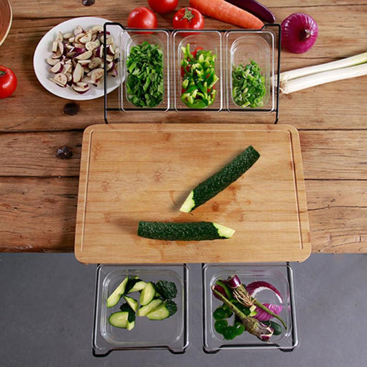 Bamboo Cutting Board w/ Storage Containers