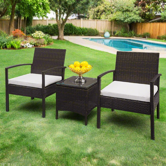 3-Piece Rattan Patio Set