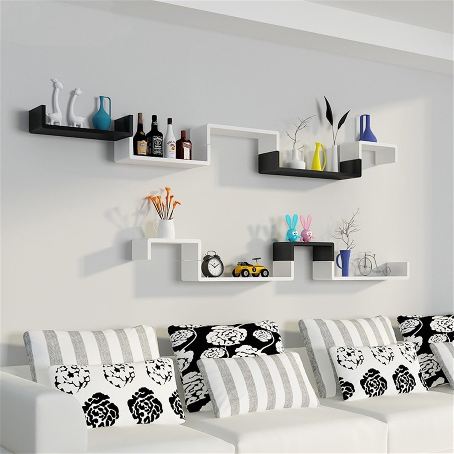 3-Piece U-Shaped Floating Shelves