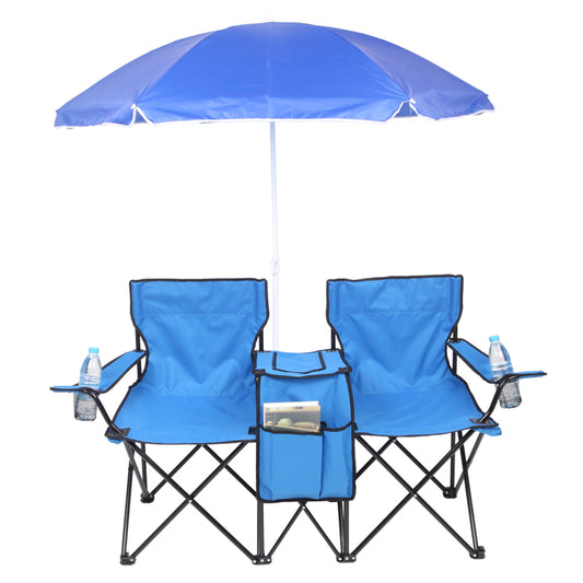 2-Person Folding Chair with Umbrella