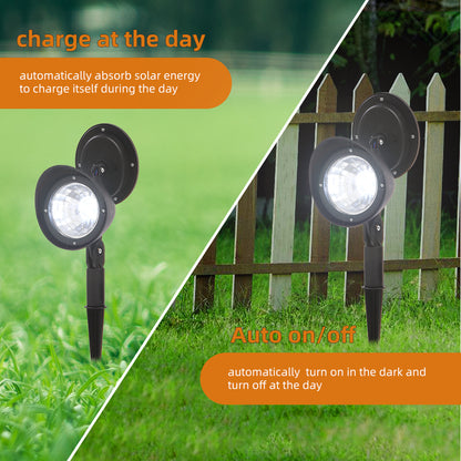 2-Piece Solar-Powered LED Garden Spotlight