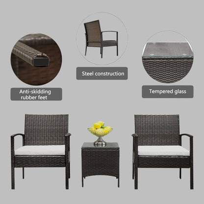 3-Piece Rattan Patio Set