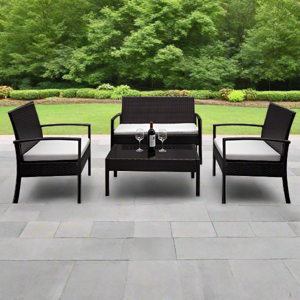 4-Piece Rattan Patio Furniture Set