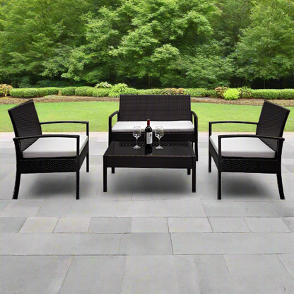 4-Piece Rattan Patio Furniture Set