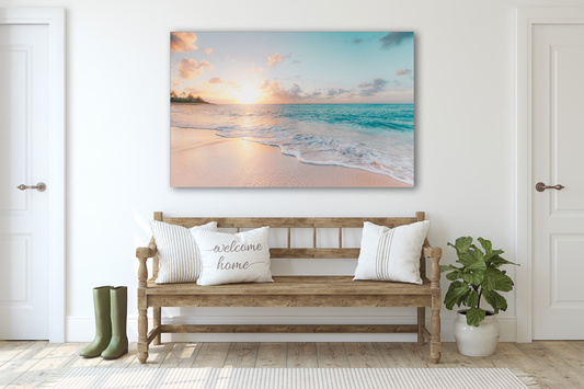 Sandy Beach Glass Wall Art