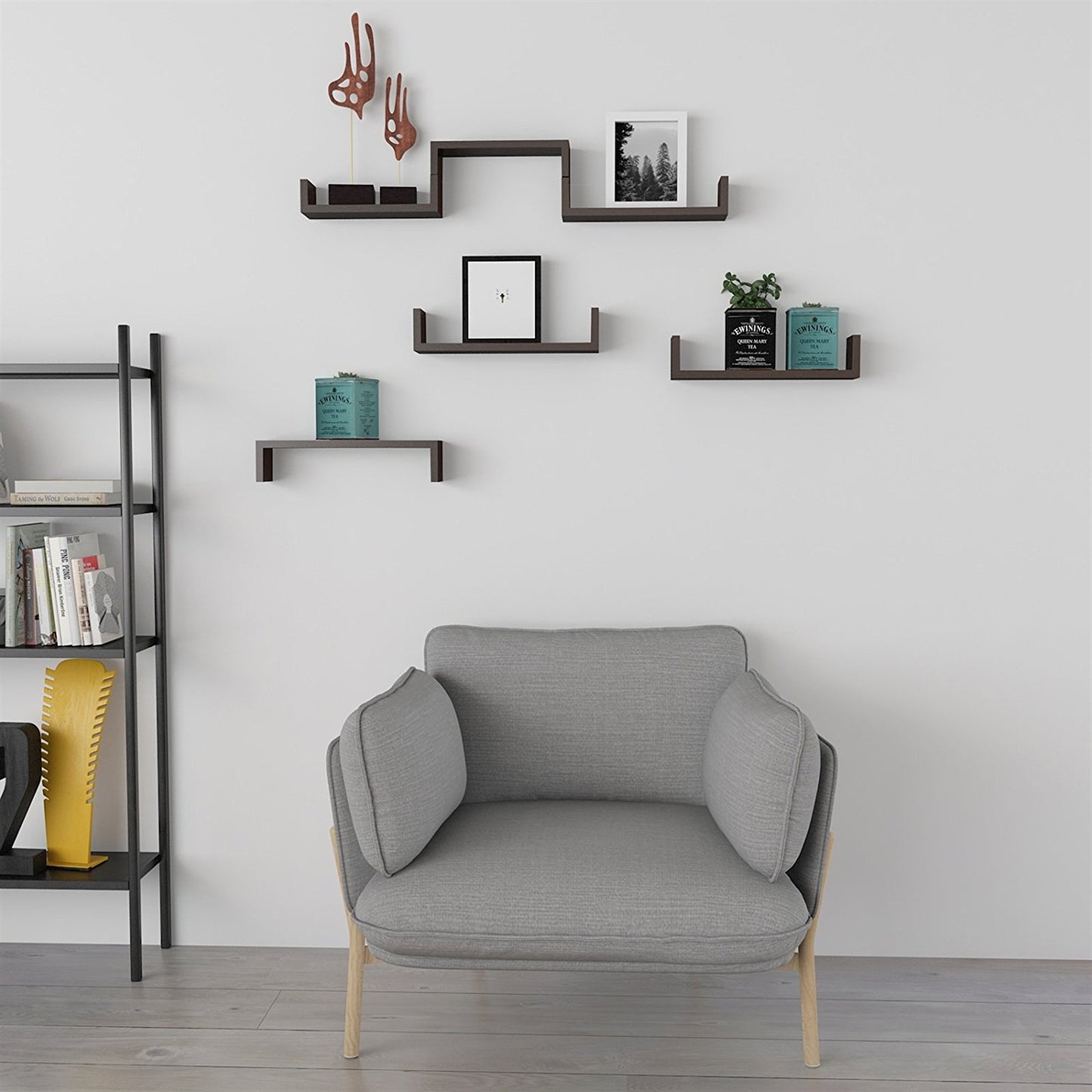 3-Piece U-Shaped Floating Shelves