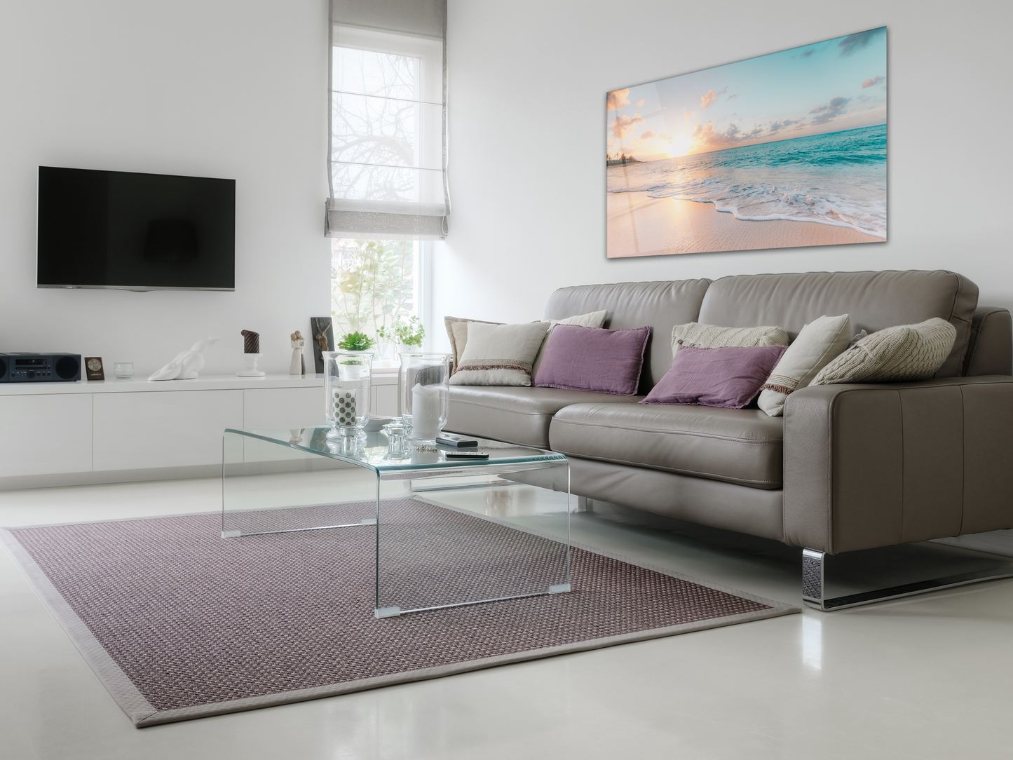 Sandy Beach Glass Wall Art
