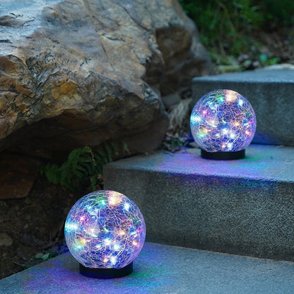 2-Piece Solar-Powered 5" Cracked Ball Lights