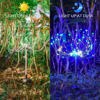 2-Piece Solar-Powered Firework Garden Lights