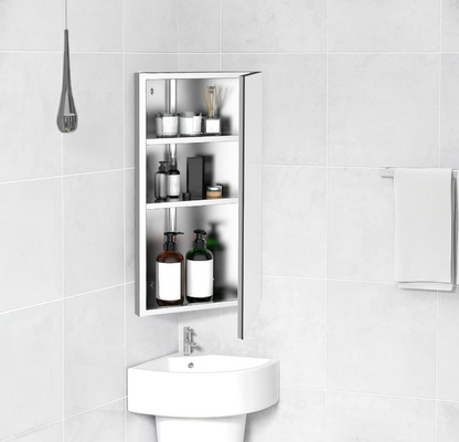 Corner Mirror & Storage Cabinet