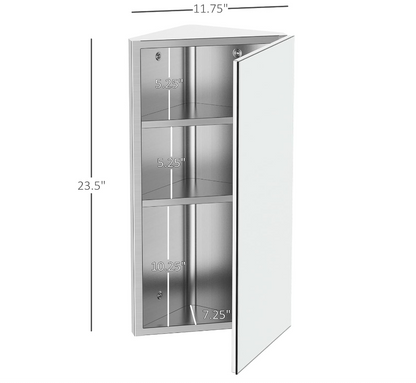 Corner Mirror & Storage Cabinet