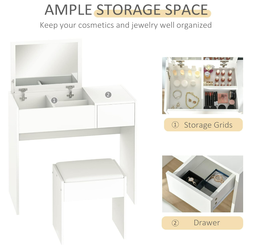 Flip-Top Vanity Desk